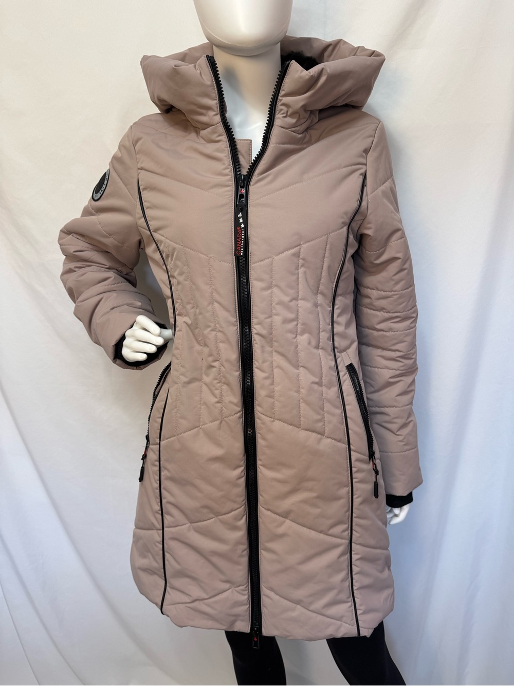 Canada Weather Gear Quilted Puffer Jacket Parka Feather Down Filled- Mushroom
